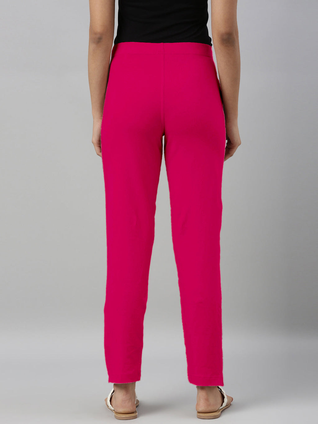 Dark Pink Cotton Stretch Kurti Pants