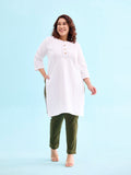 Dark Olive Cotton Stretch Kurti Pants
