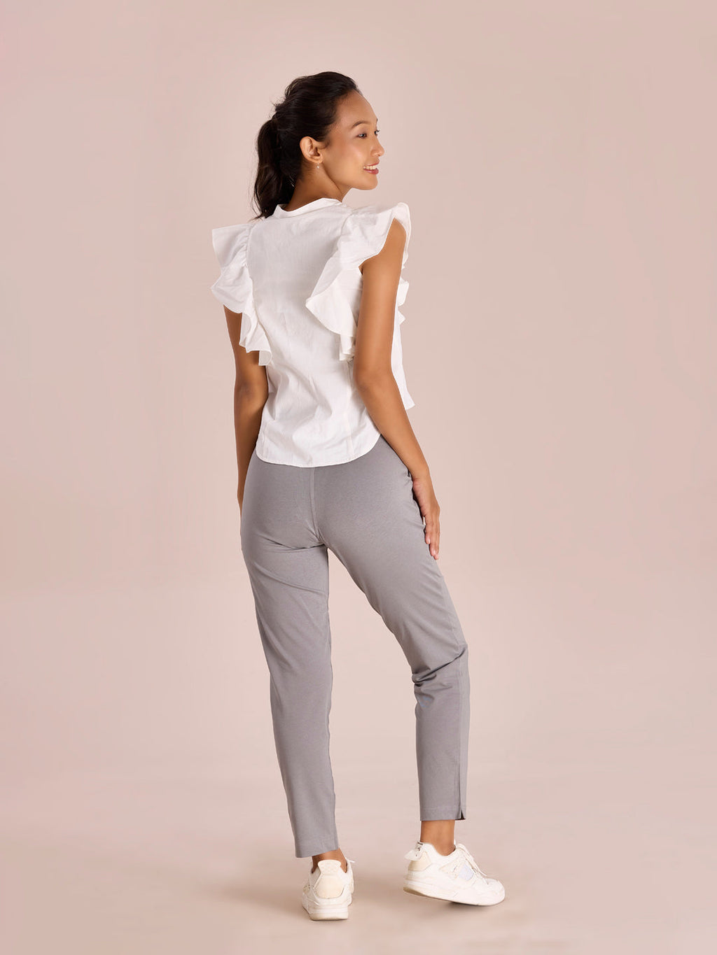 Ebony Grey Cotton Stretch Kurti Pants