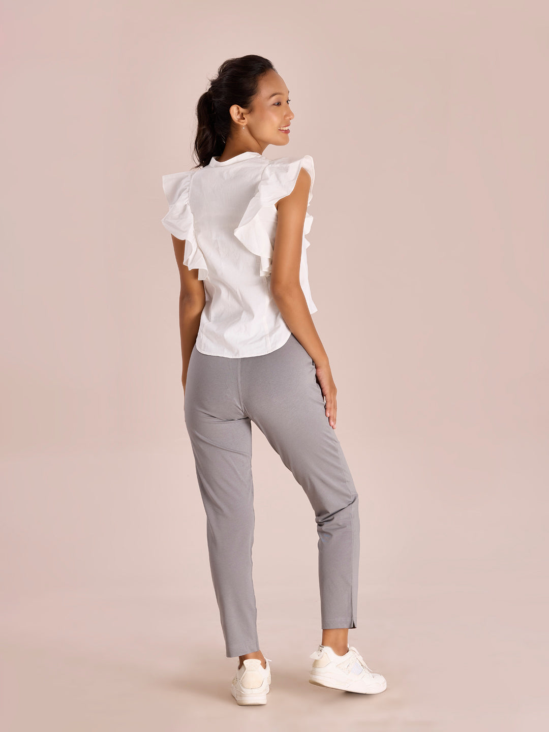 Ebony Grey Cotton Stretch Kurti Pants