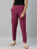 Medium Violet Cotton Stretch Kurti Pants