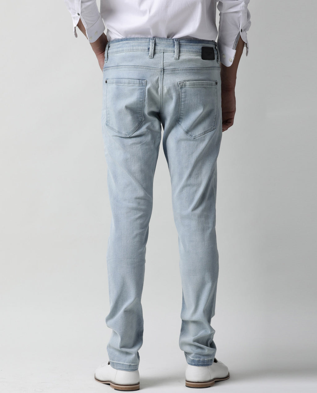 Rare Rabbit Men's Tram Blue Cotton Plain Hawk Slim Fit Jeans