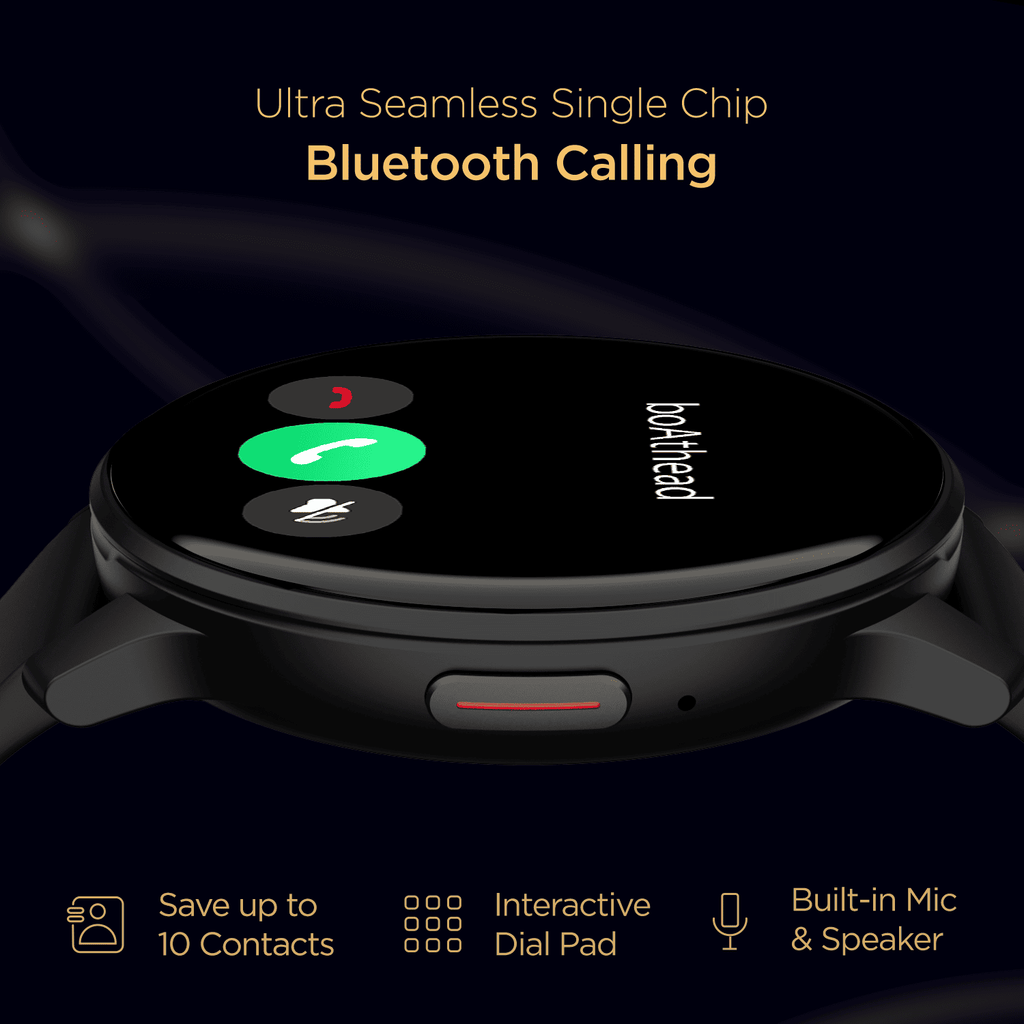 boAt Lunar Call | 1.28” (3.25 cm) HD Display Smartwatch, BT Calling, ENx™ Algorithm, Bilingual, 100+ Sports Mode