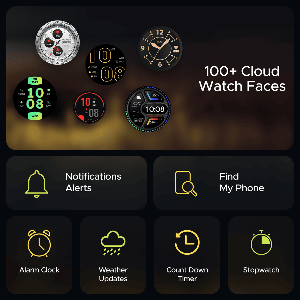boAt Lunar Connect Ace | Round AMOLED Display Smartwatch with 1.43" (3.63 cm) Screen, Bluetooth Calling, 100+ Sports Modes