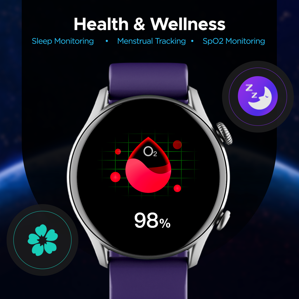 boAt Lunar Space | Smartwatch with 1.3" (3.3 cm) Round HD Display, BT Calling, 100+ Fitness Modes, Heart Rate, SpO2 Monitoring