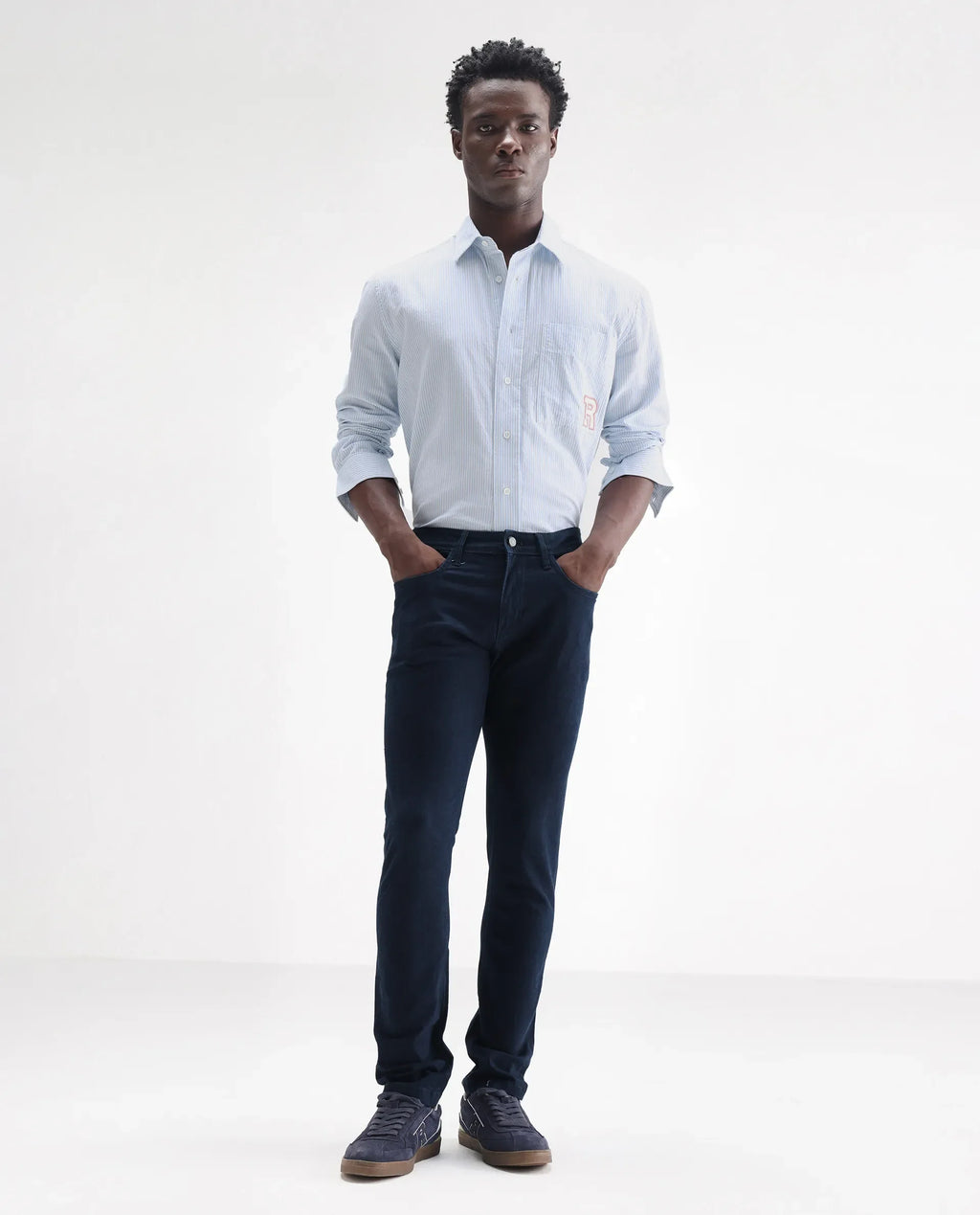 Rare Rabbit Men's Mambo Navy Cotton Plain Hawk Slim Fit Jeans