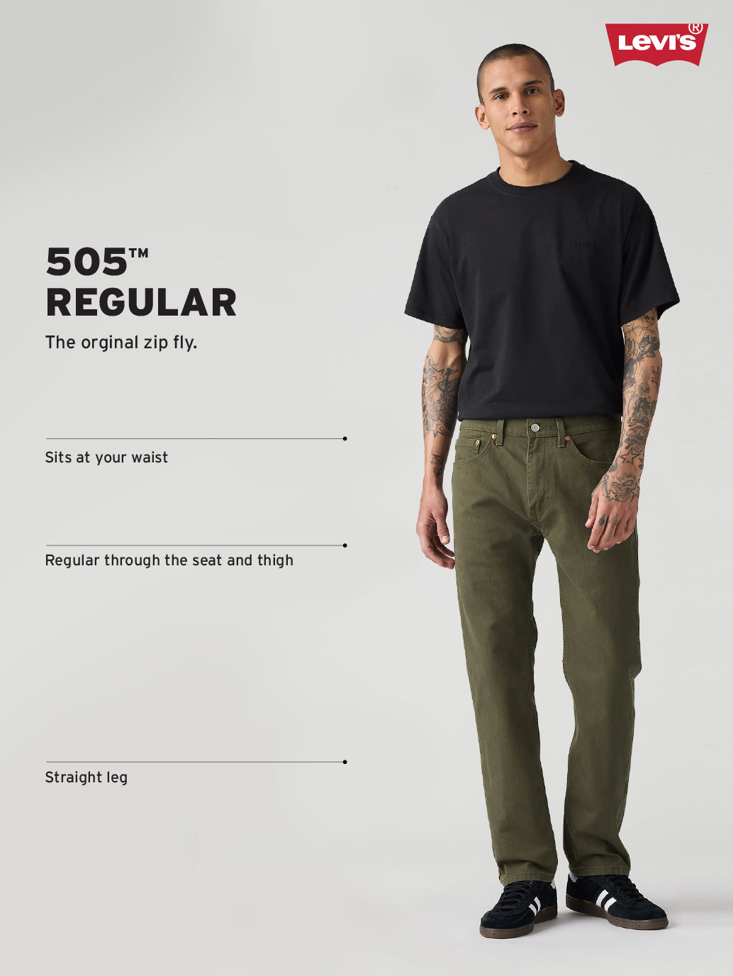 Men's 505 Light Blue Straight Fit Mid Rise Jeans