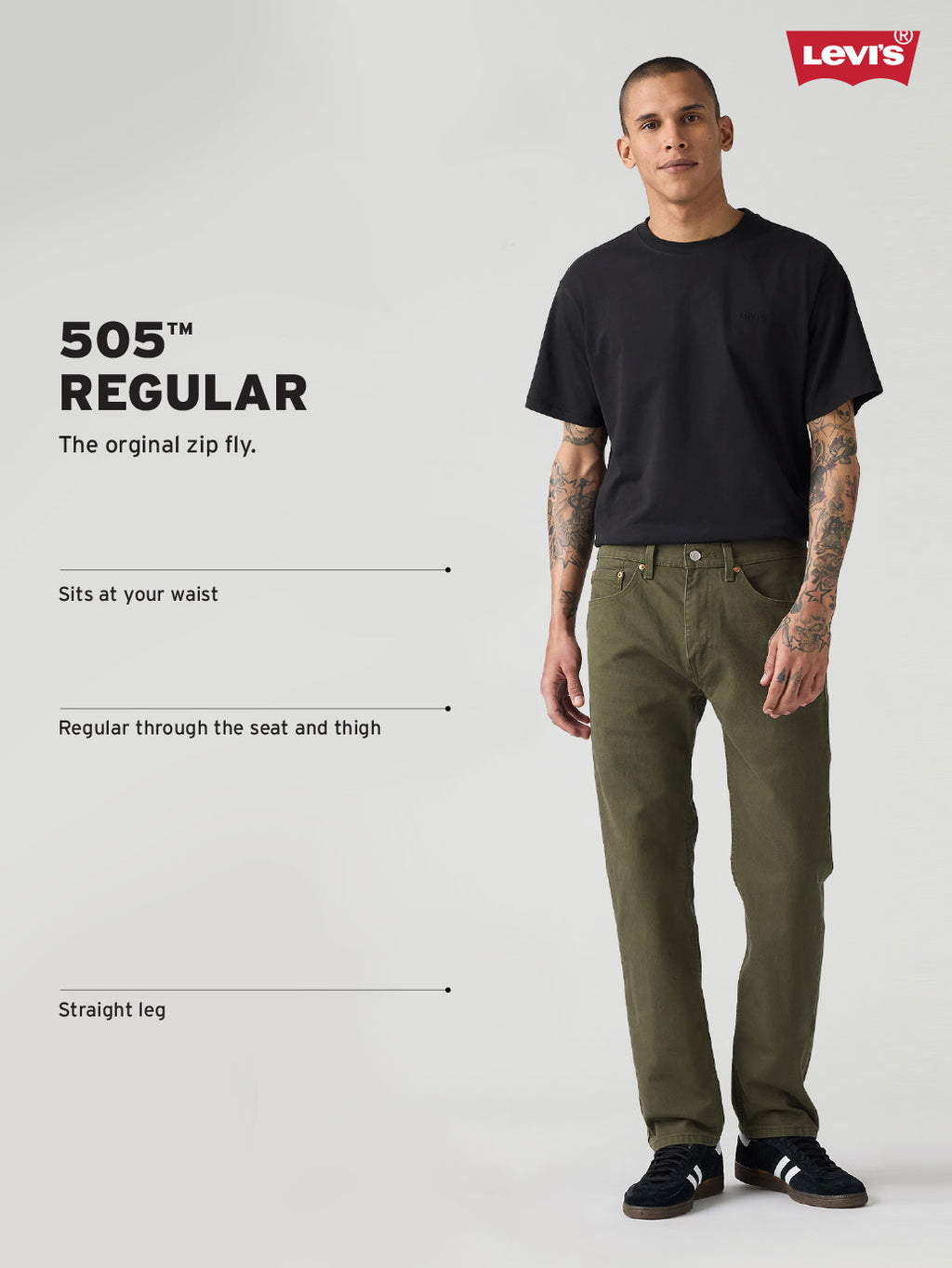 Men's 505 Indigo Straight Fit Mid Rise Jeans