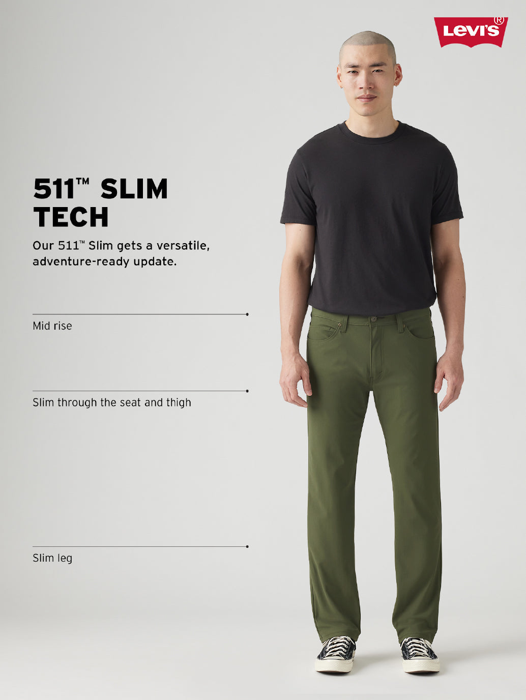 Men's 511 Black Slim Fit Mid Rise Jeans