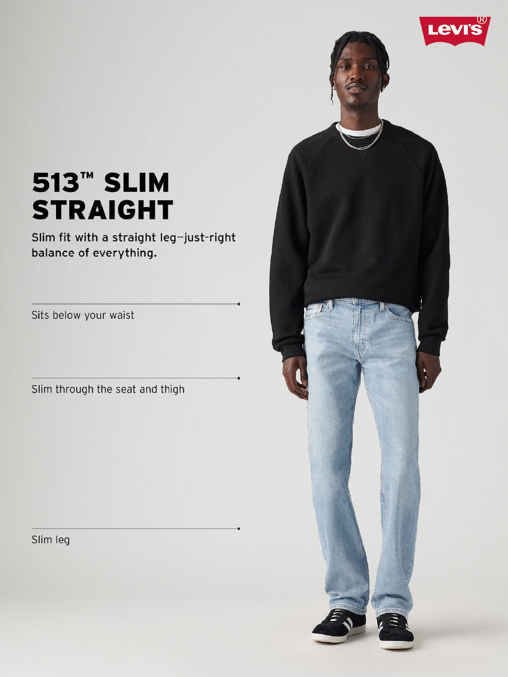Men's 513 Blue Slim Straight Fit Hyper Stretch Jeans