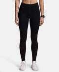 Microfiber Elastane Stretch Performance Leggings with Elasticated Waistband - Black