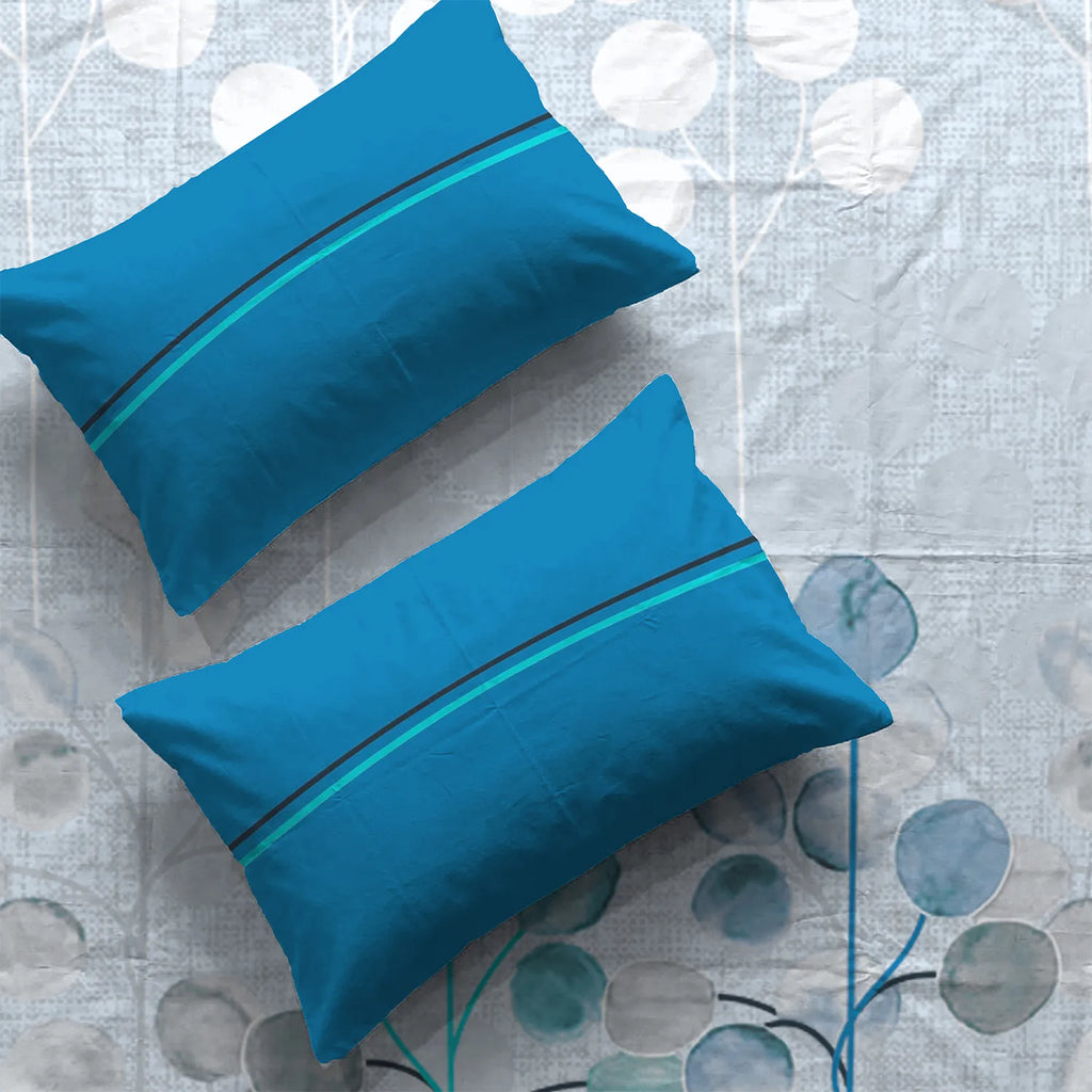 Divine Collection - Cotton Bedsheet With 2 Pillow Covers, Mars Turquoise