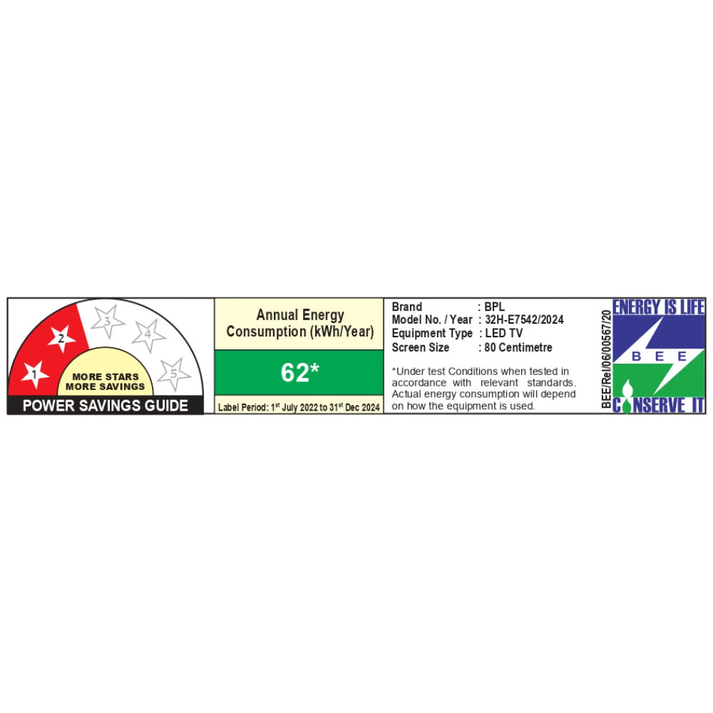 BPL 80 cm (32 inch) Hometheatre Onkyo QLED TV with Dolby Audio, 32HE7540/32HE7542/32HE5341