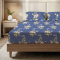 200 TC Glaced Cotton Microfiber Bedsheet with Pillow Covers - Twilight Bloom