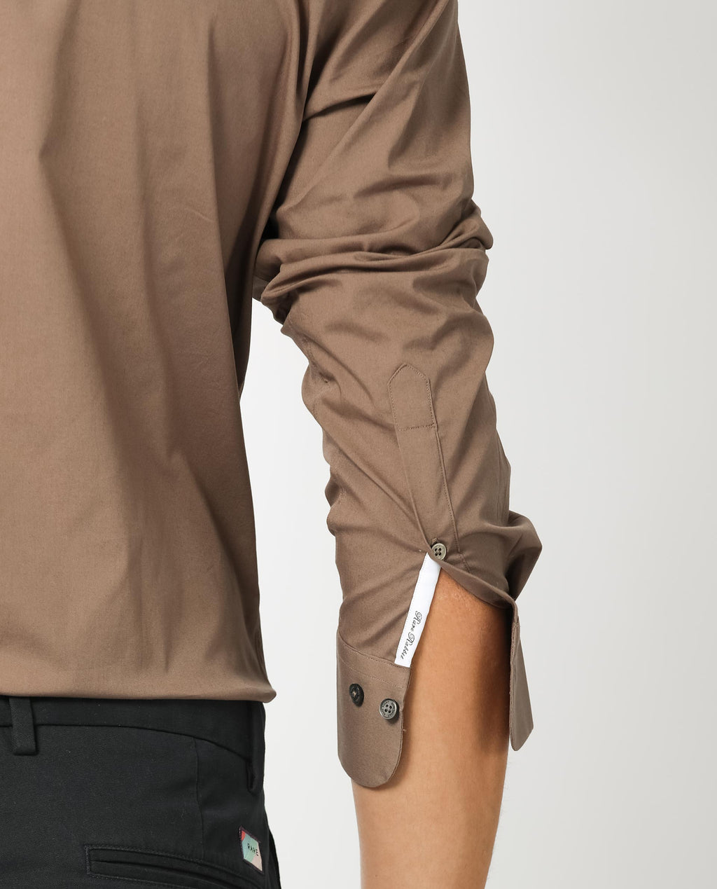 Rare Rabbit Men's Neutons Brown Cotton Plain Regular Fit Full Sleeve Collared Shirt