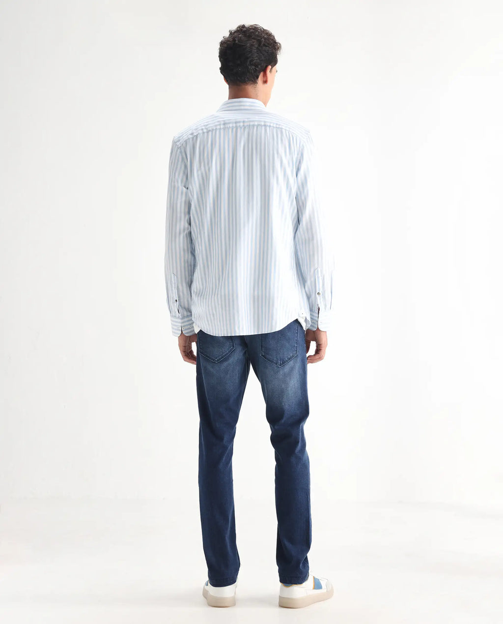 Rare Rabbit Men's Night Dark Blue Cotton Plain Hawk Slim Fit Jeans