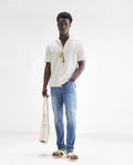 Rare Rabbit Men's Night Pastel Blue Cotton Plain Hawk Slim Fit Jeans