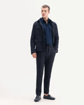 Rare Rabbit Men's Nimb Navy Polyester Fabric Drawstring And Button Closure High Rise Regular Fit Solid Trousers