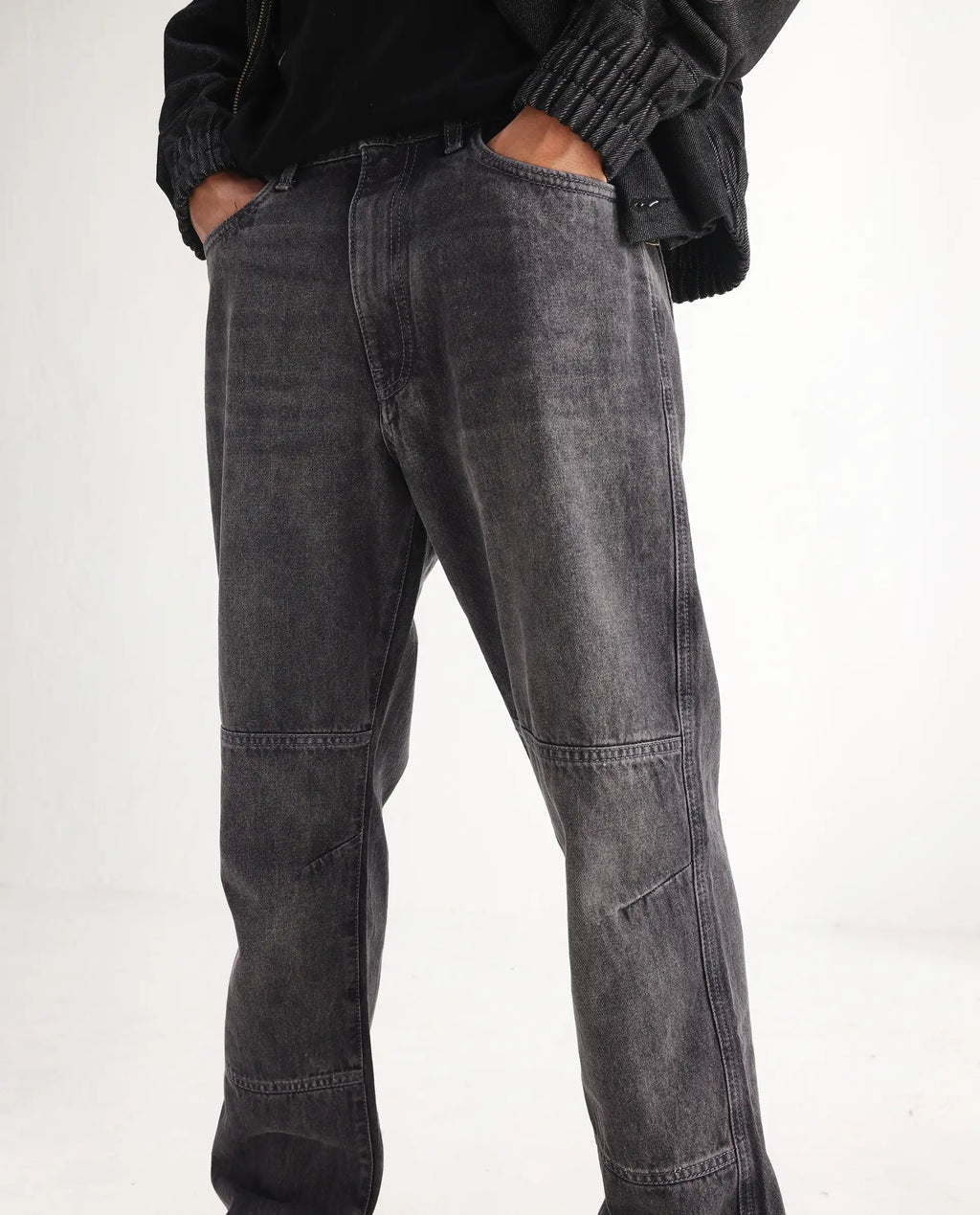 Rare Rabbit Men's Oleg Dark Grey Cotton Plain Morris Regular Fit Jeans