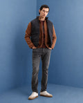 Rare Rabbit Men's Oris 26 Dark Grey Cotton Blend Fabric Hawk Slim Fit Plain Jeans