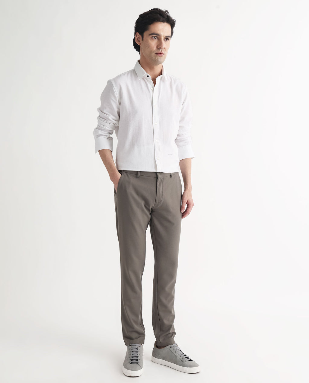 Rare Rabbit Men's Otago White Cotton Plain Regular Fit Full Sleeve Collared Shirt