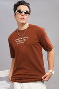 Men Brown Oversized T-Shirt