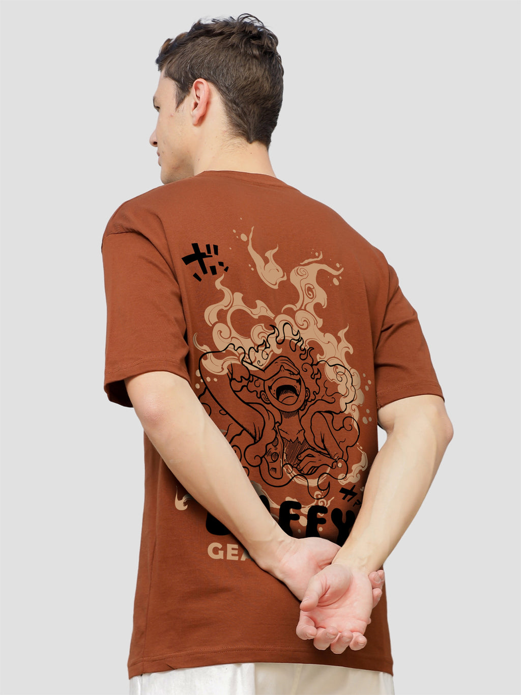 Men Brown Oversized T-Shirt
