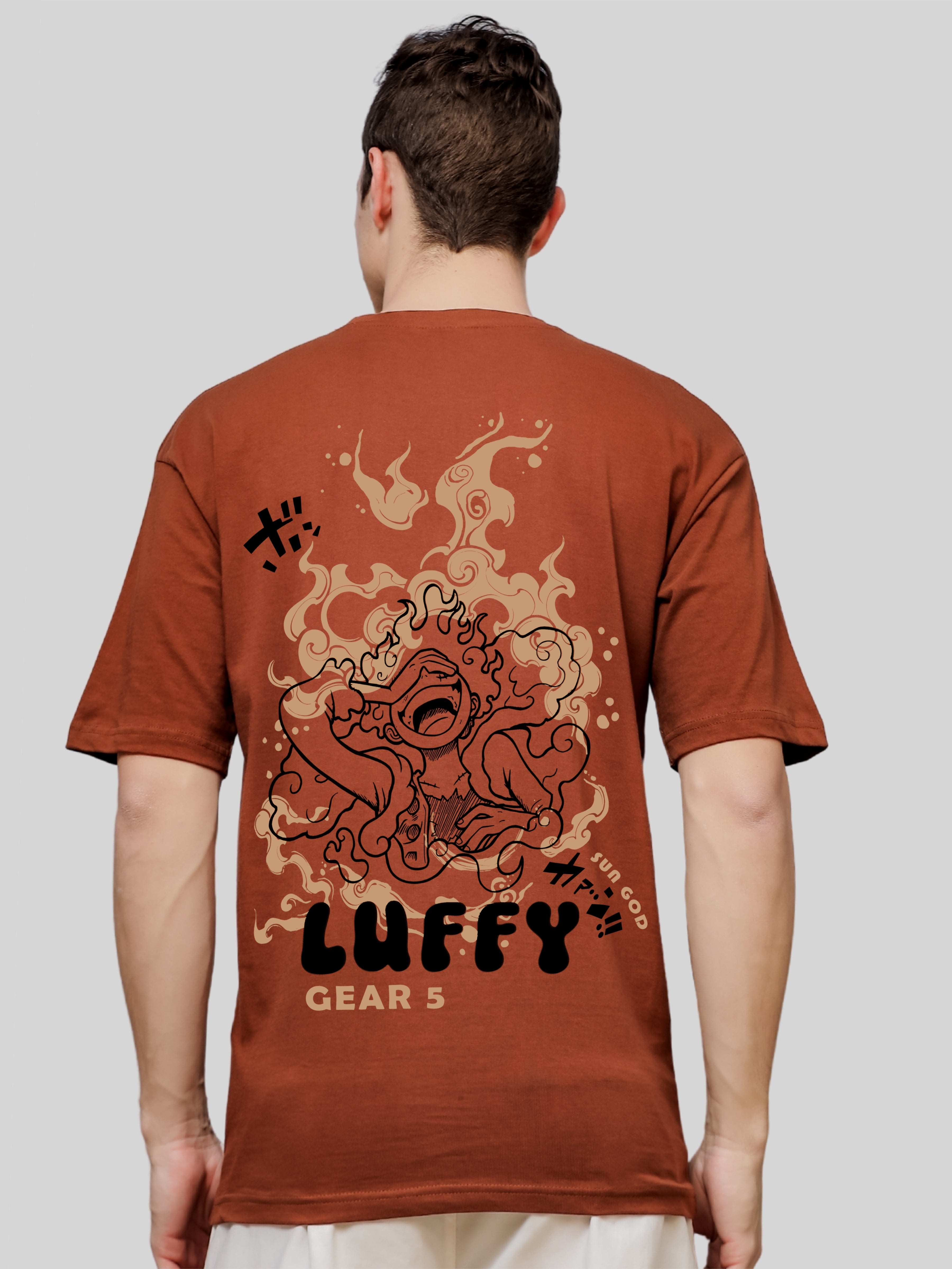 Men Brown Oversized T-Shirt