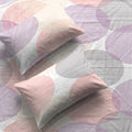 Serene 200 TC 100% Cotton Printed Bedsheet with Pillow Covers - Oval Pink