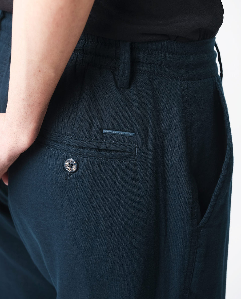 Rare Rabbit Men's Pastor Dark Petrol Cotton Plain Regular Fit Trouser