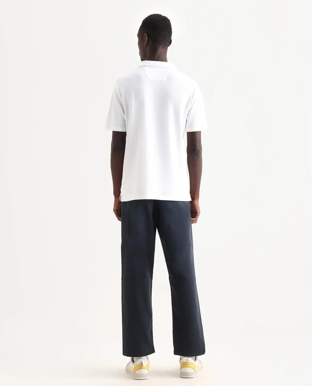 Rare Rabbit Men's Petro Navy Cotton Plain Straight Fit Trouser