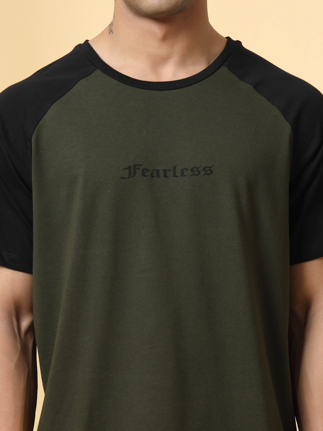 Men Green Typography Oversized T-Shirt