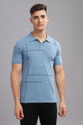Men Sky Blue Regular Fit T-Shirt