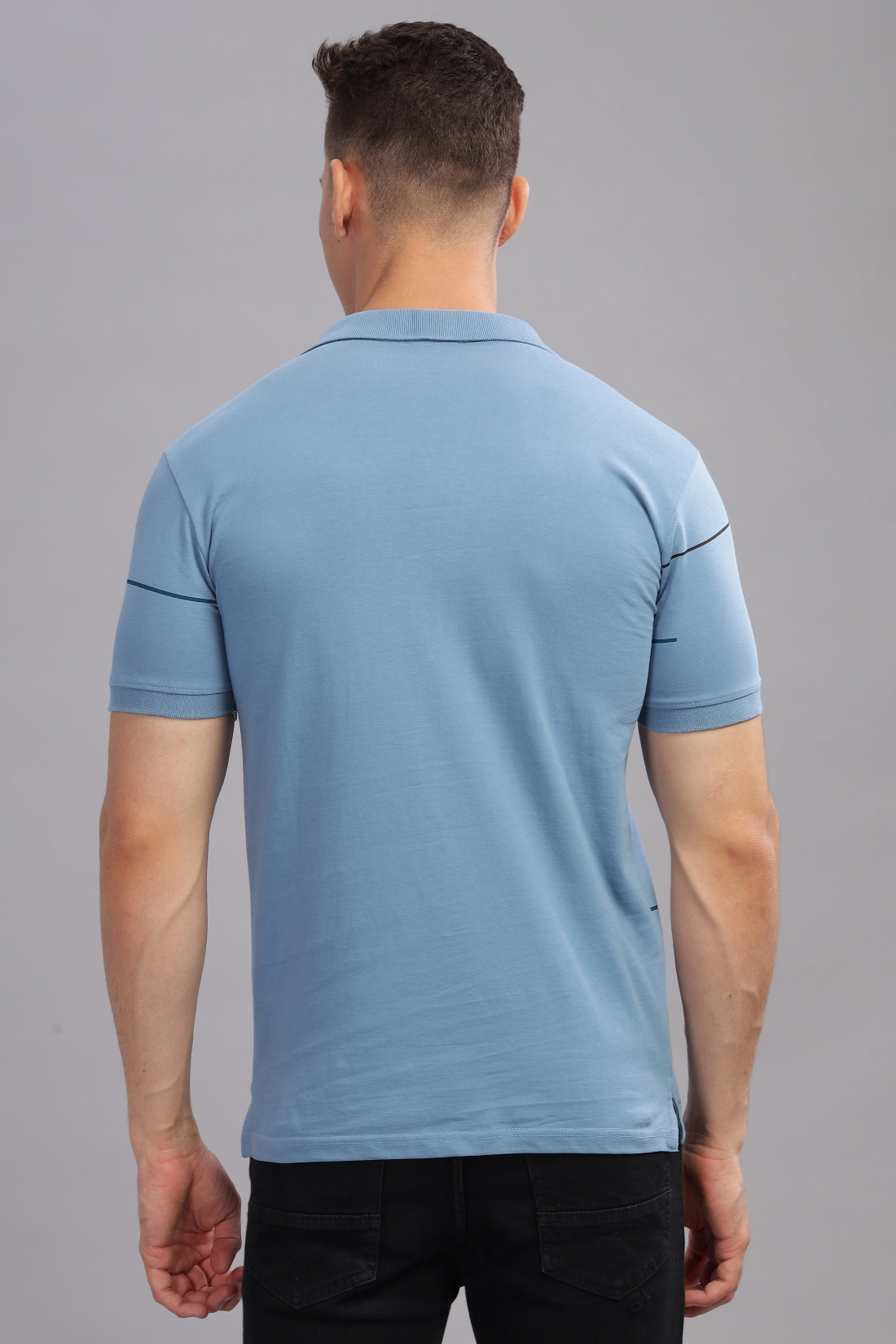 Men Sky Blue Regular Fit T-Shirt