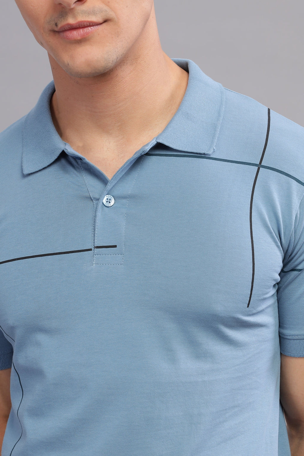 Men Sky Blue Regular Fit T-Shirt