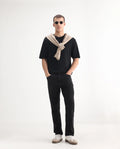 Rare Rabbit Men's Polin Black Cotton Plain Morris Regular Fit Jeans