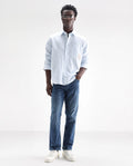 Rare Rabbit Men's Polin Dusky Blue Cotton Plain Morris Regular Fit Jeans