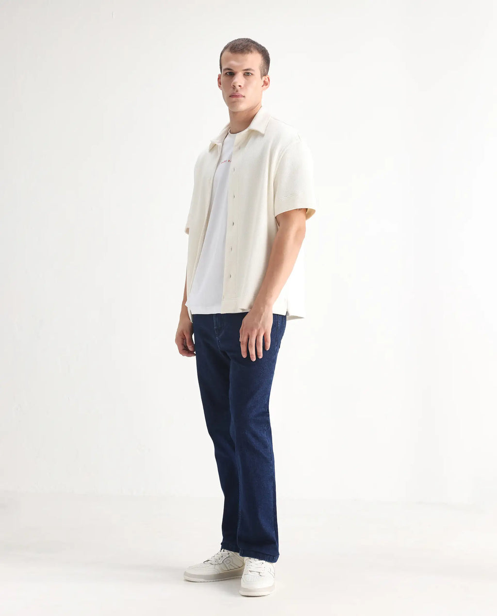 Rare Rabbit Men's Polin Navy Cotton Plain Morris Regular Fit Jeans