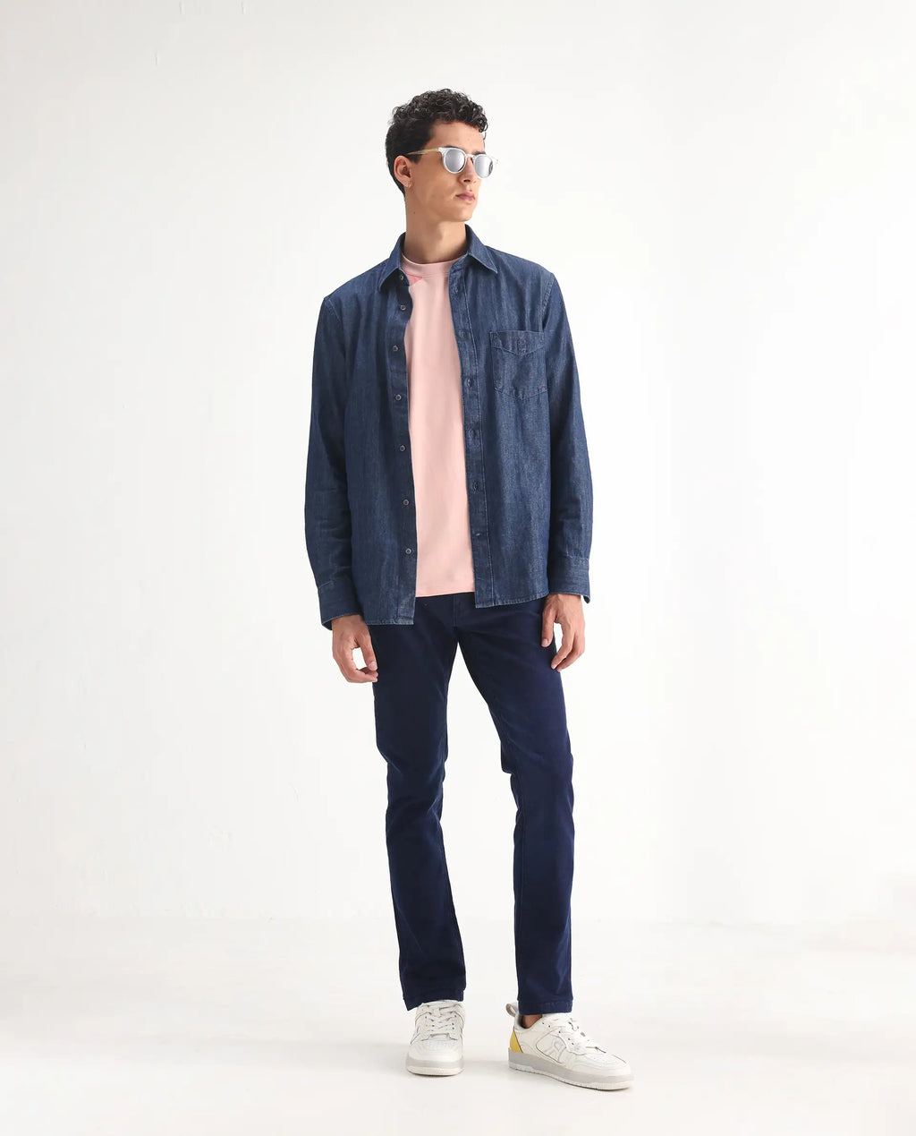 Rare Rabbit Men's Repp Blue Cotton Plain Hawk Slim Fit Jeans