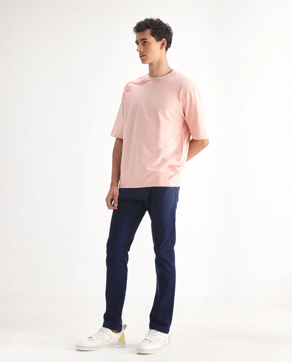 Rare Rabbit Men's Repp Blue Cotton Plain Hawk Slim Fit Jeans