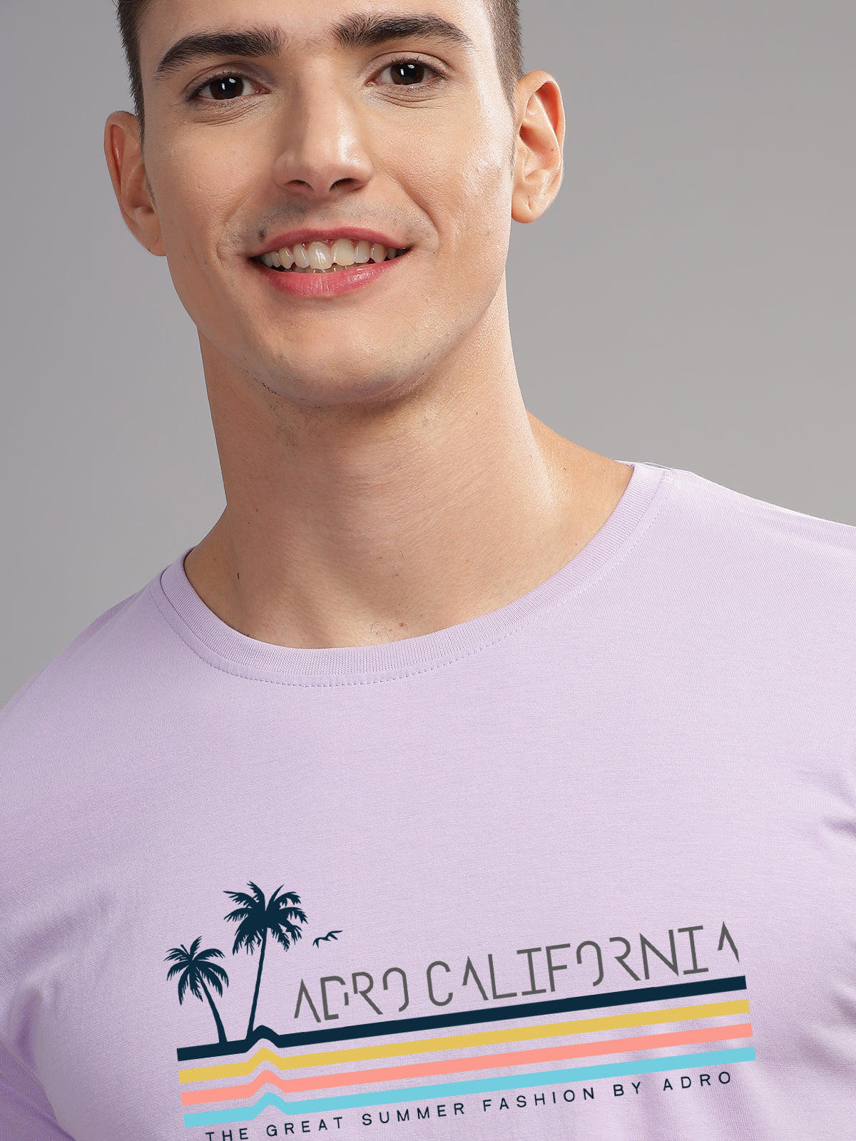 Men Purple Round Neck T Shirt