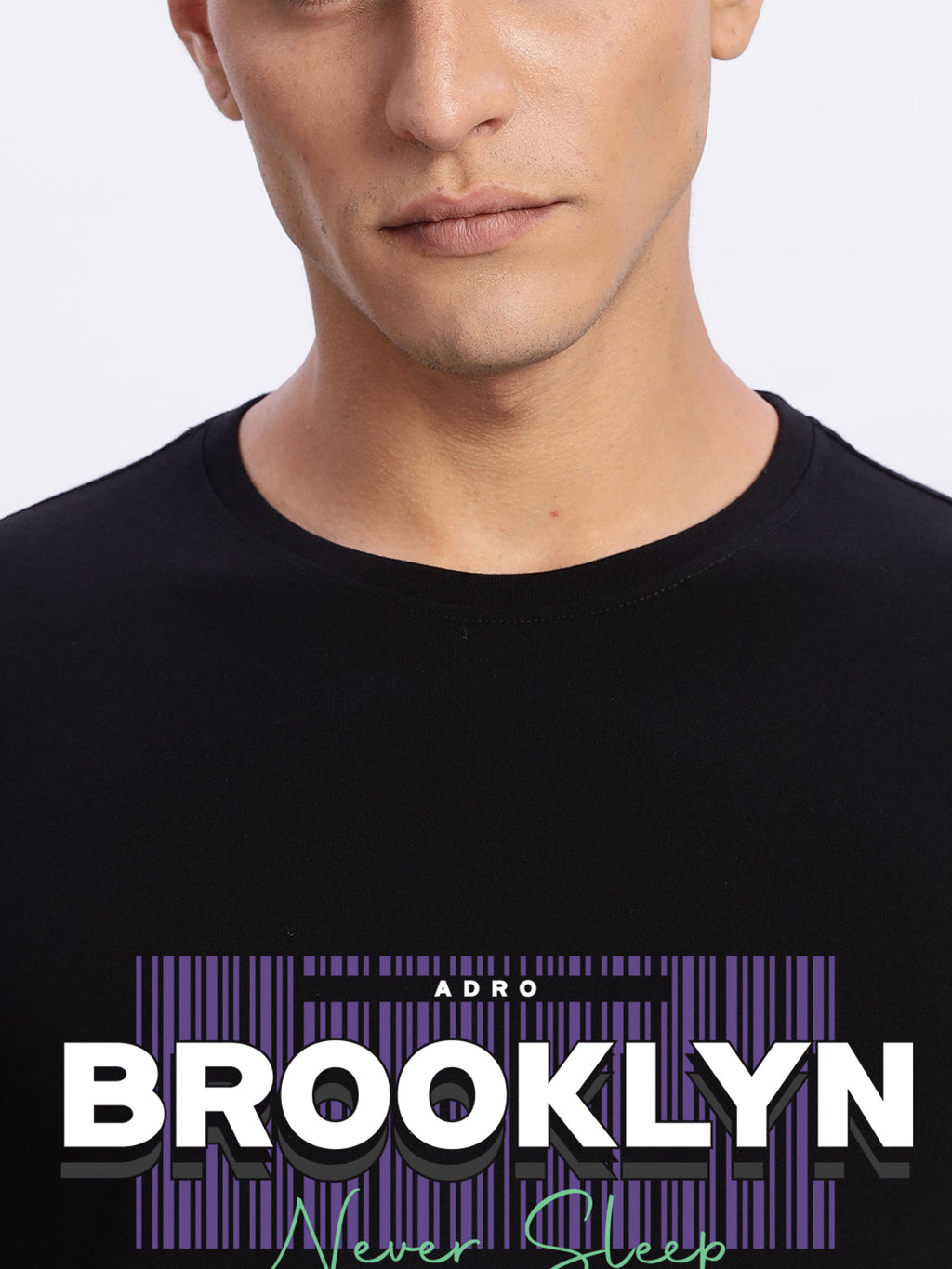 Men Printed Black T Shirt