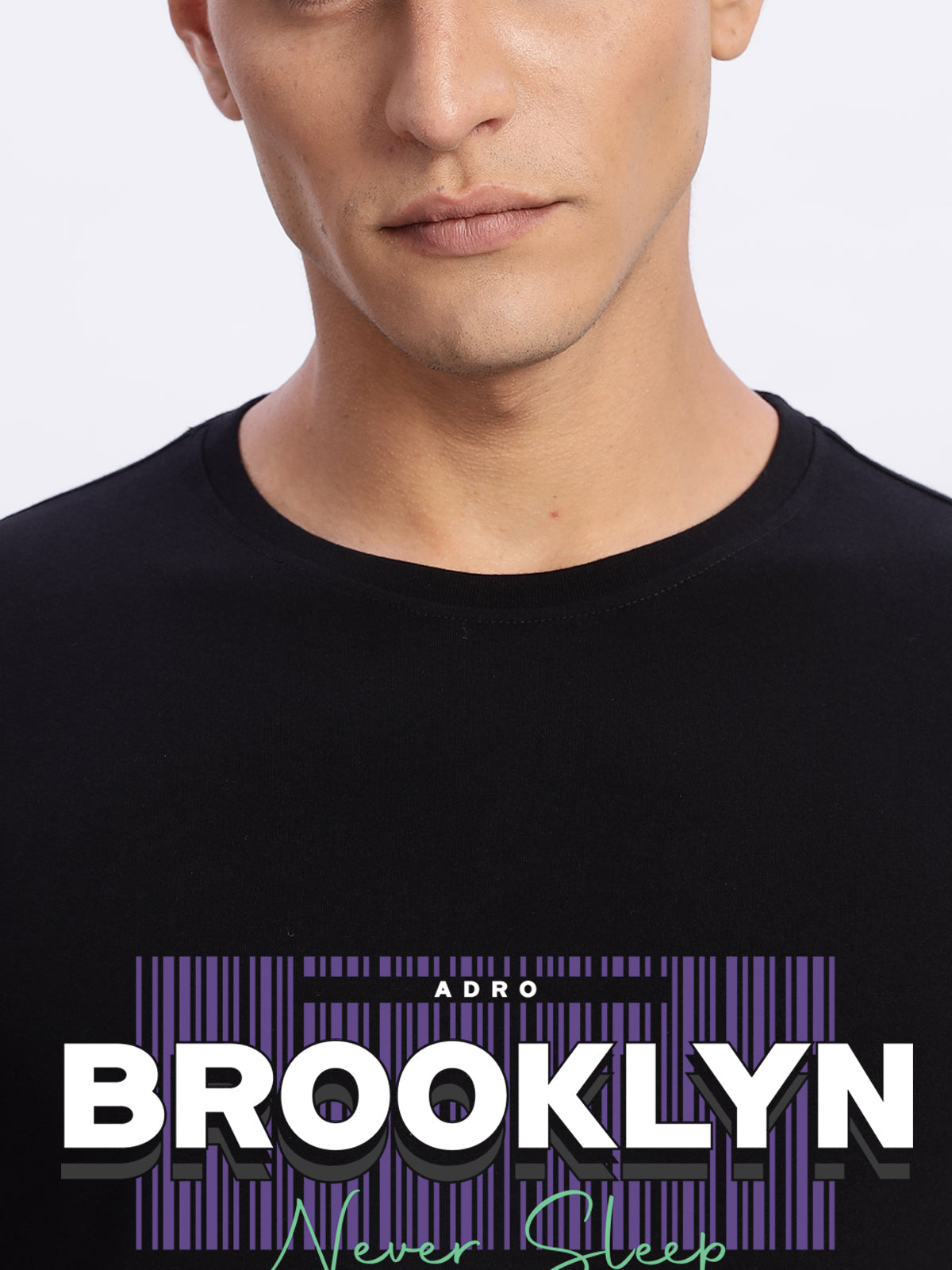 Men Printed Black T Shirt