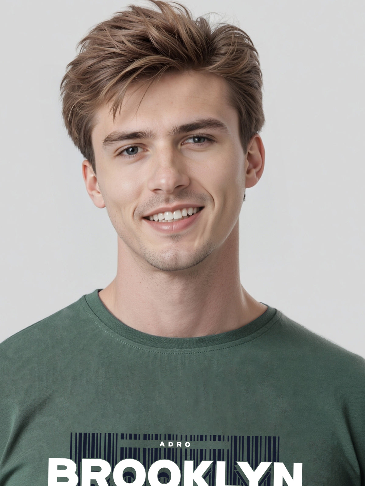 Men Printed Green T Shirt