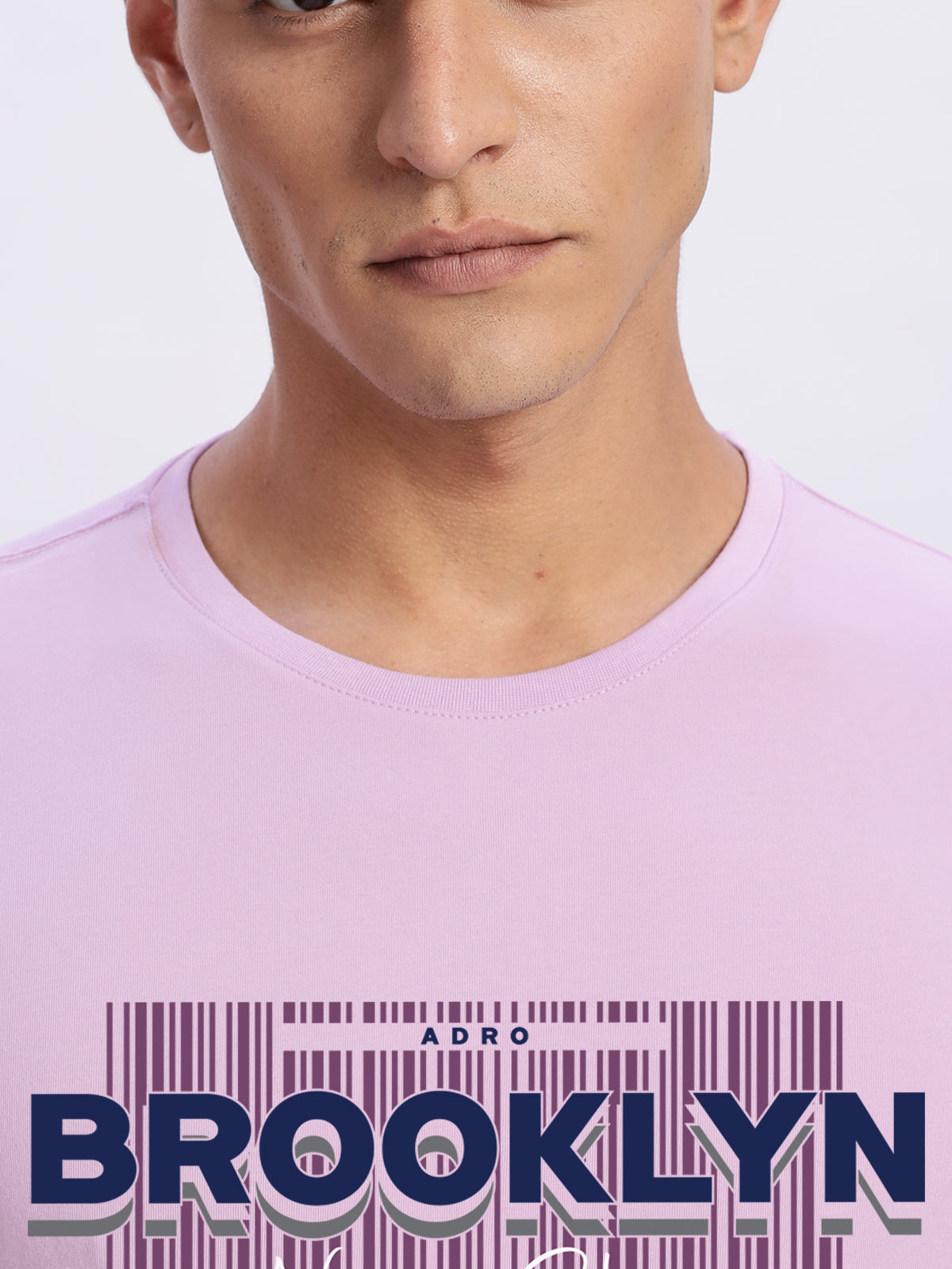 Men Printed Lavender T Shirt