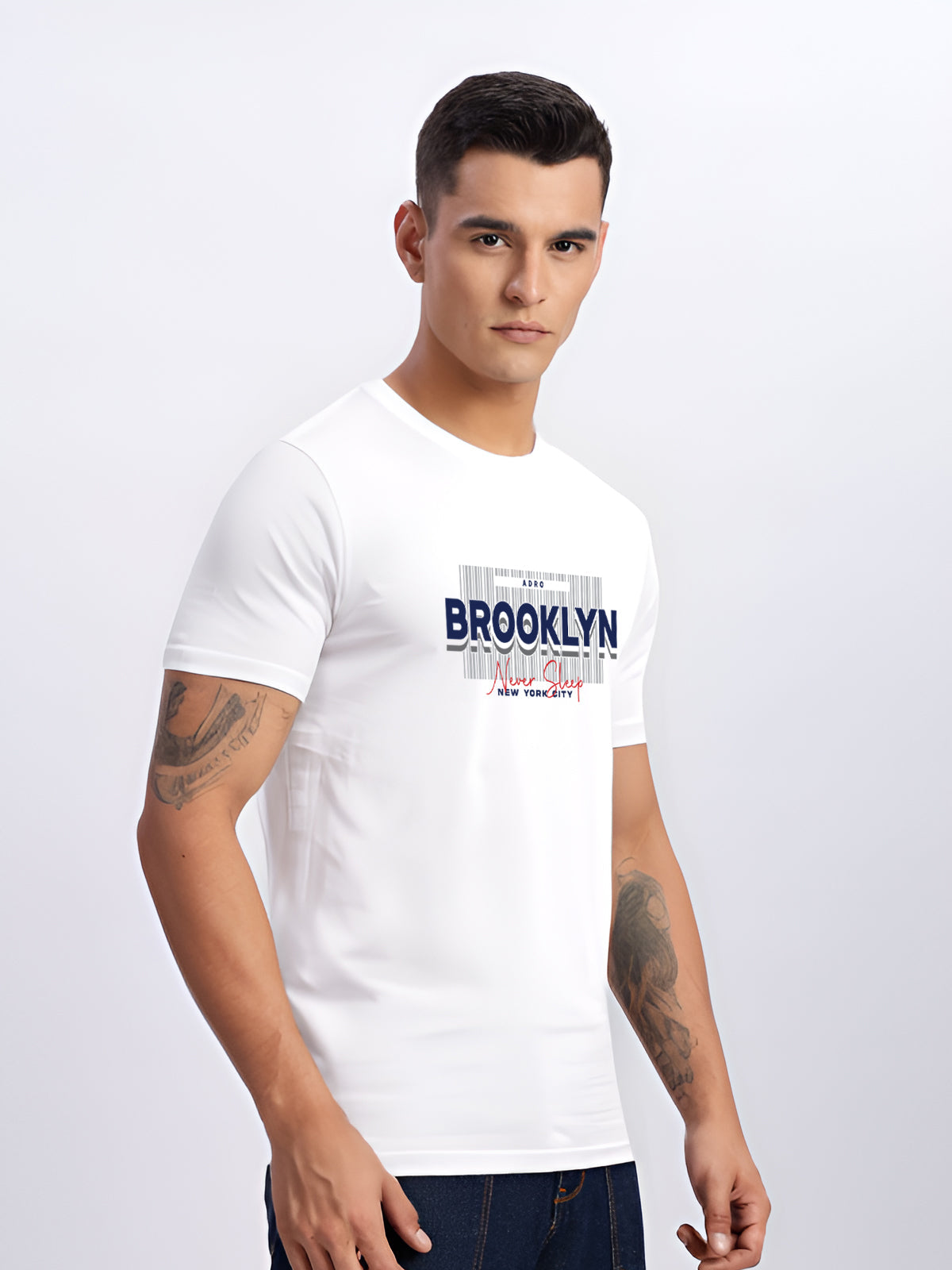 Men Printed White T Shirt