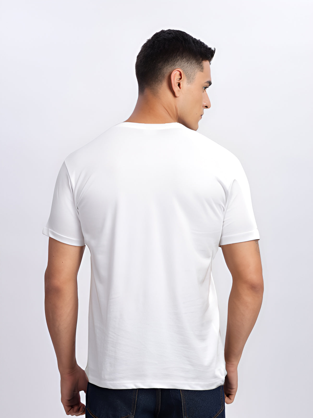 Men Printed White T Shirt
