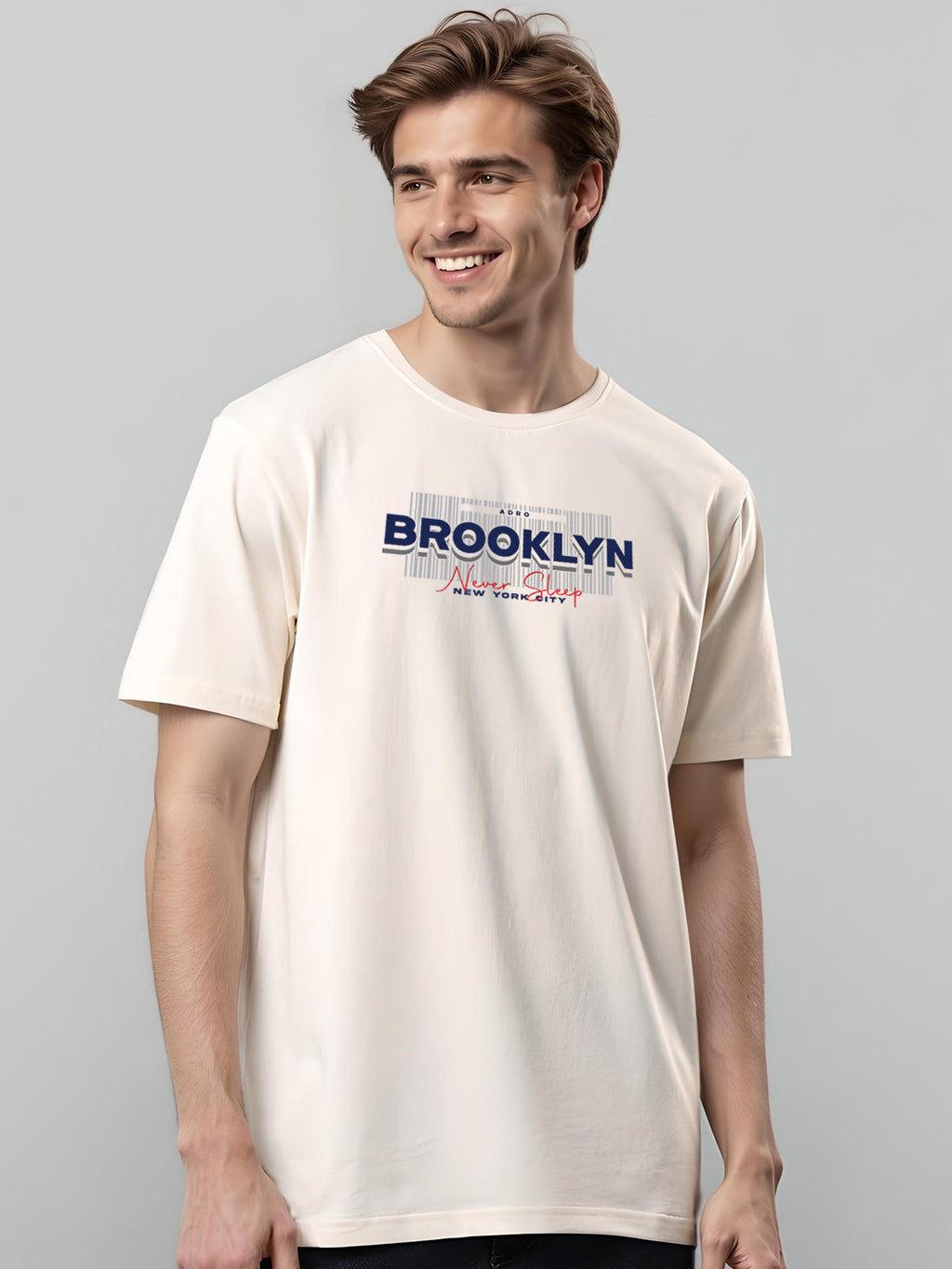 Men Printed White T-Shirt