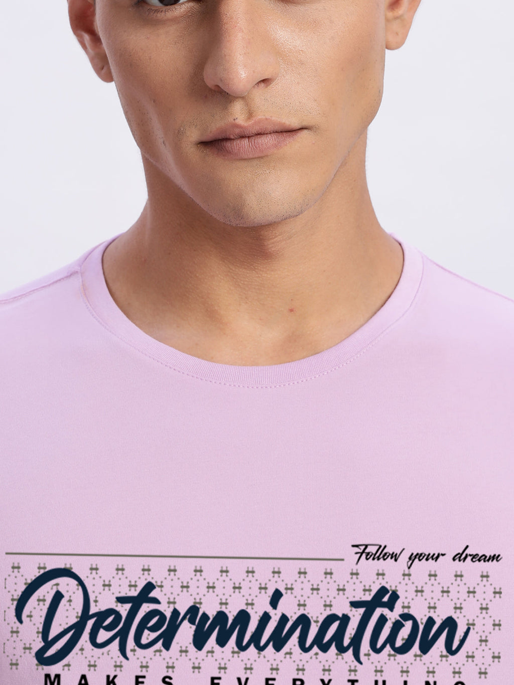 Men Printed Lavender T Shirt