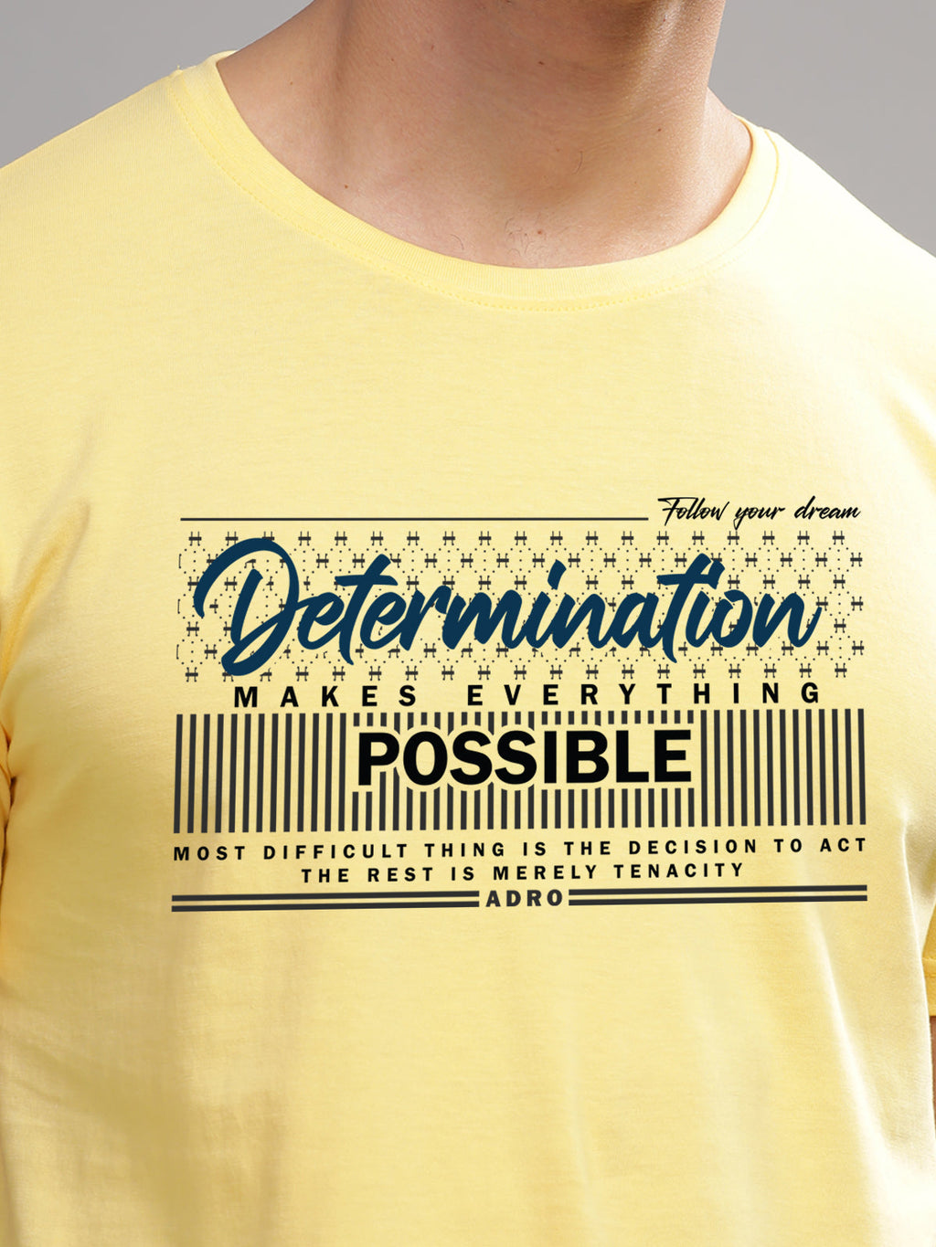 Men Printed Yellow T Shirt